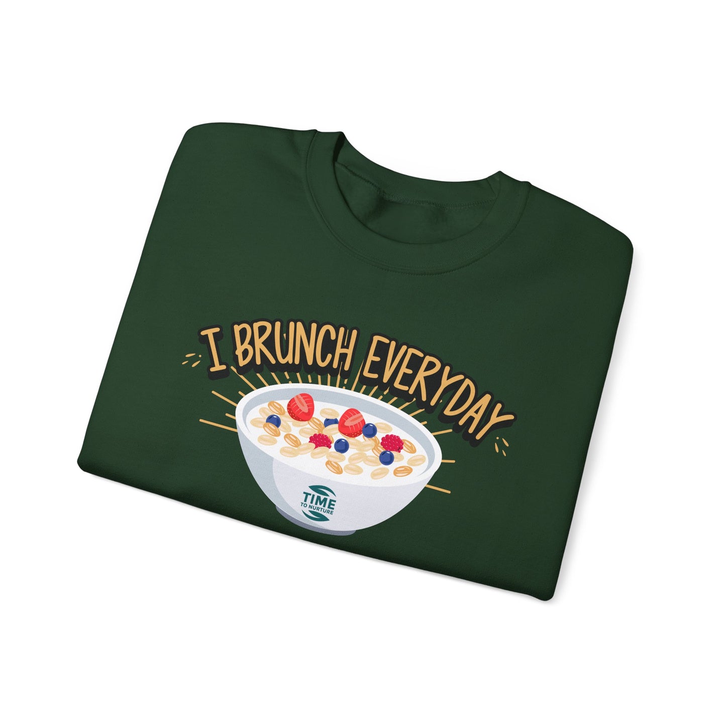 I Brunch Everyday Unisex Heavy Blend Crewneck Sweatshirt – Cozy and Stylish Brunch-Themed Sweater, Perfect for Casual Outings, Weekend Gatherings, or Gifting to Brunch Lovers