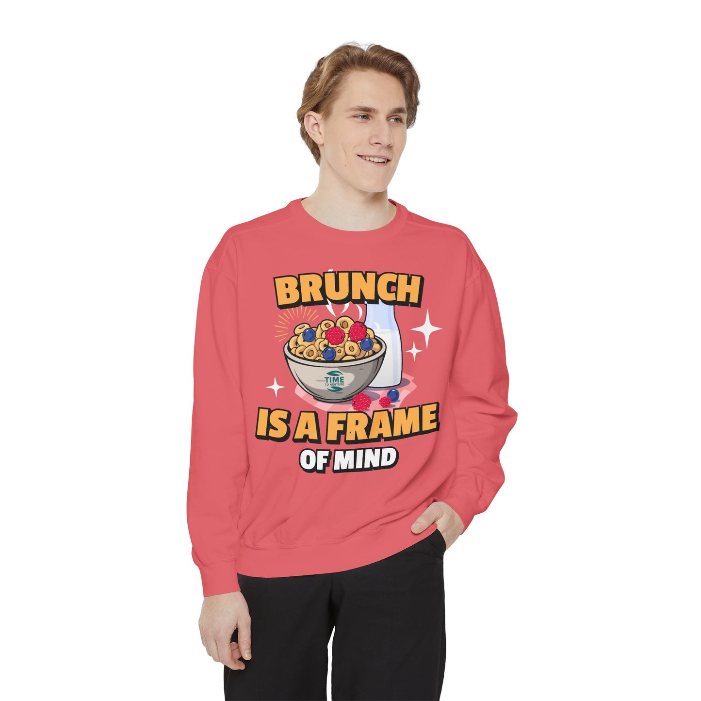 Brunch is a Frame of Mind Vibes Unisex Sweatshirt – Cozy, Stylish, and Mindful Brunch Lover Apparel, Perfect Weekend Outfit, Thoughtful Gift for Foodies and Leisure Enthusiasts, Comfortable and Fashionable Brunch-Themed Fashion Statement