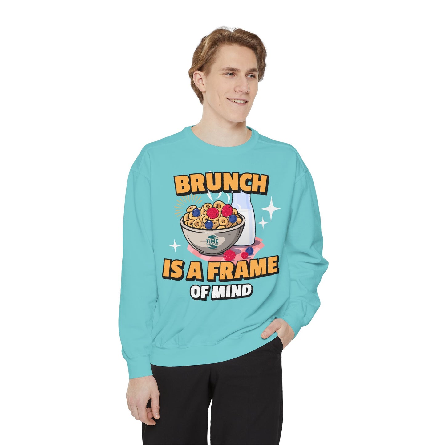 Brunch is a Frame of Mind Vibes Unisex Sweatshirt – Cozy, Stylish, and Mindful Brunch Lover Apparel, Perfect Weekend Outfit, Thoughtful Gift for Foodies and Leisure Enthusiasts, Comfortable and Fashionable Brunch-Themed Fashion Statement