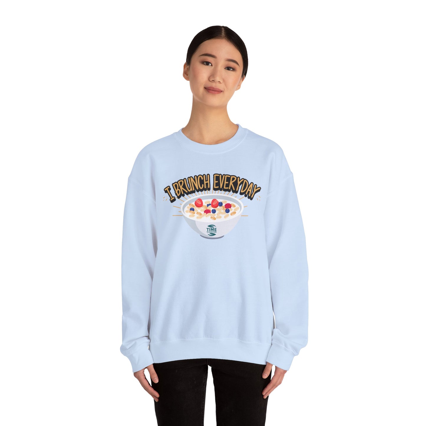 I Brunch Everyday Unisex Heavy Blend Crewneck Sweatshirt – Cozy and Stylish Brunch-Themed Sweater, Perfect for Casual Outings, Weekend Gatherings, or Gifting to Brunch Lovers