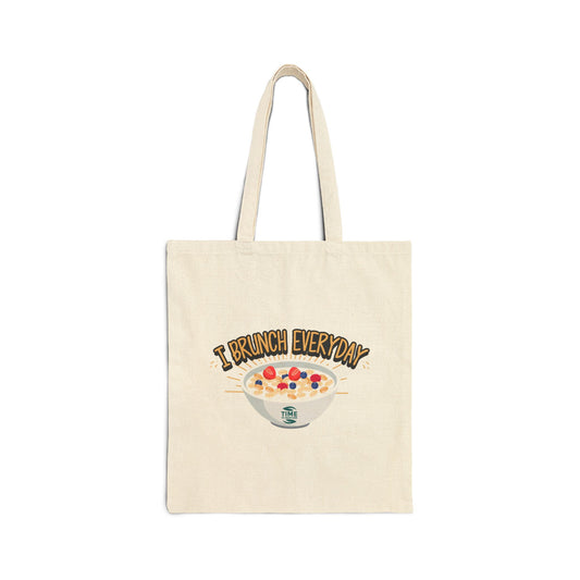 I Brunch Everyday Cotton Canvas Tote Bag: Embrace the Brunch Lifestyle with a Durable, Stylish Tote – Perfect for Carrying All Your Essentials to Brunch, the Market, or Your Next Adventure!