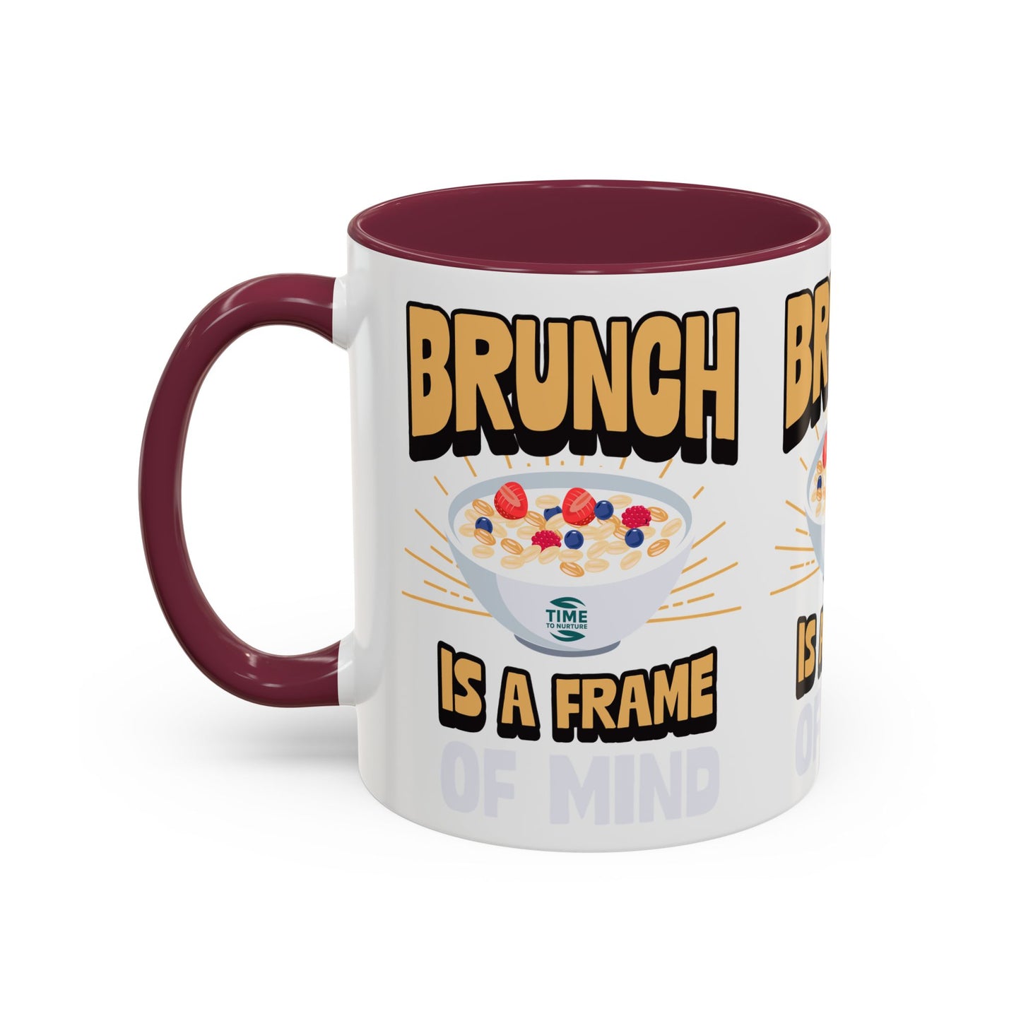 Brunch Is a Frame of Mind Colorful Ceramic Mug – Vibrant 11oz and 15oz Options, Perfect for Coffee, Tea, or Gifting to Brunch Enthusiasts and Lifestyle Lovers