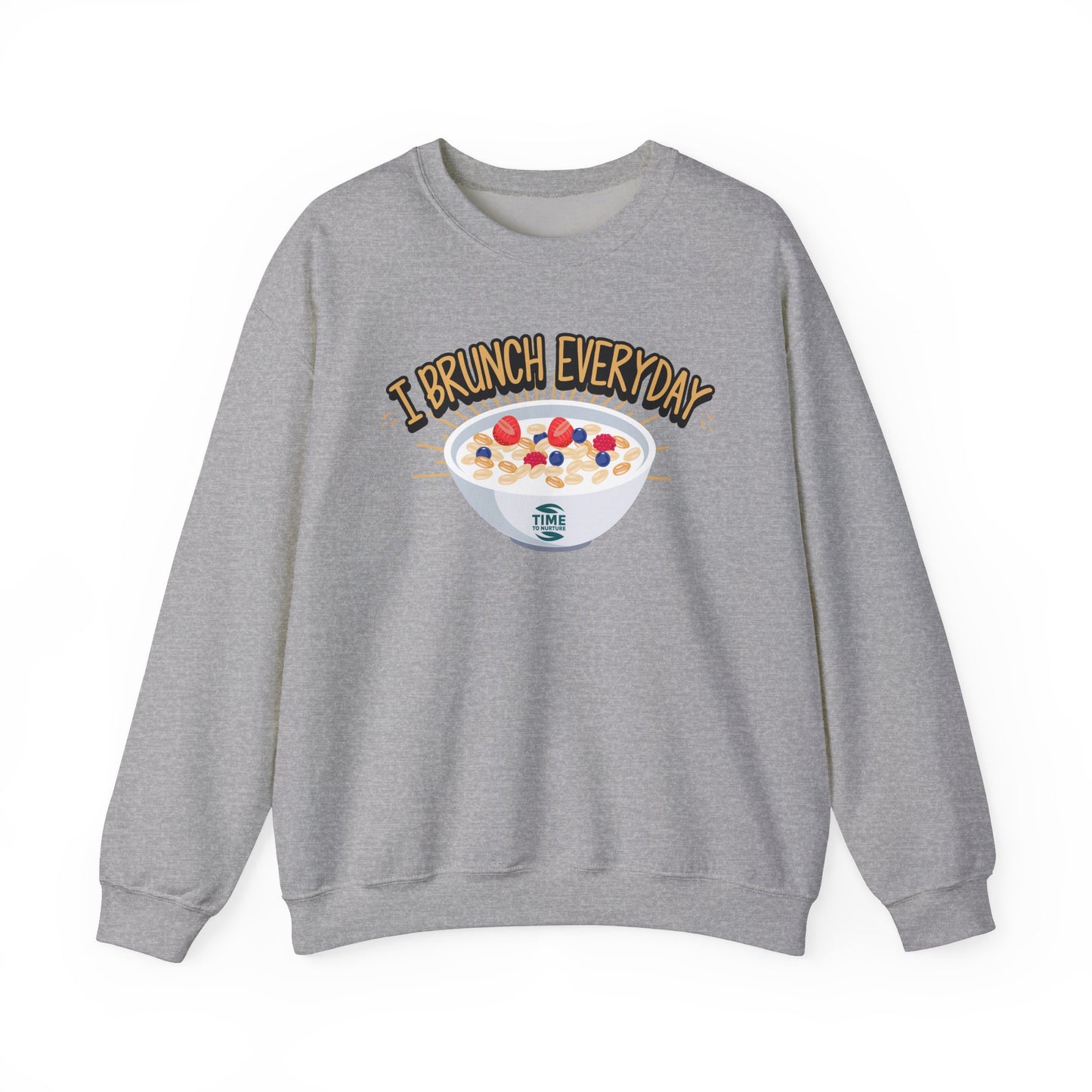 I Brunch Everyday Unisex Heavy Blend Crewneck Sweatshirt – Cozy and Stylish Brunch-Themed Sweater, Perfect for Casual Outings, Weekend Gatherings, or Gifting to Brunch Lovers