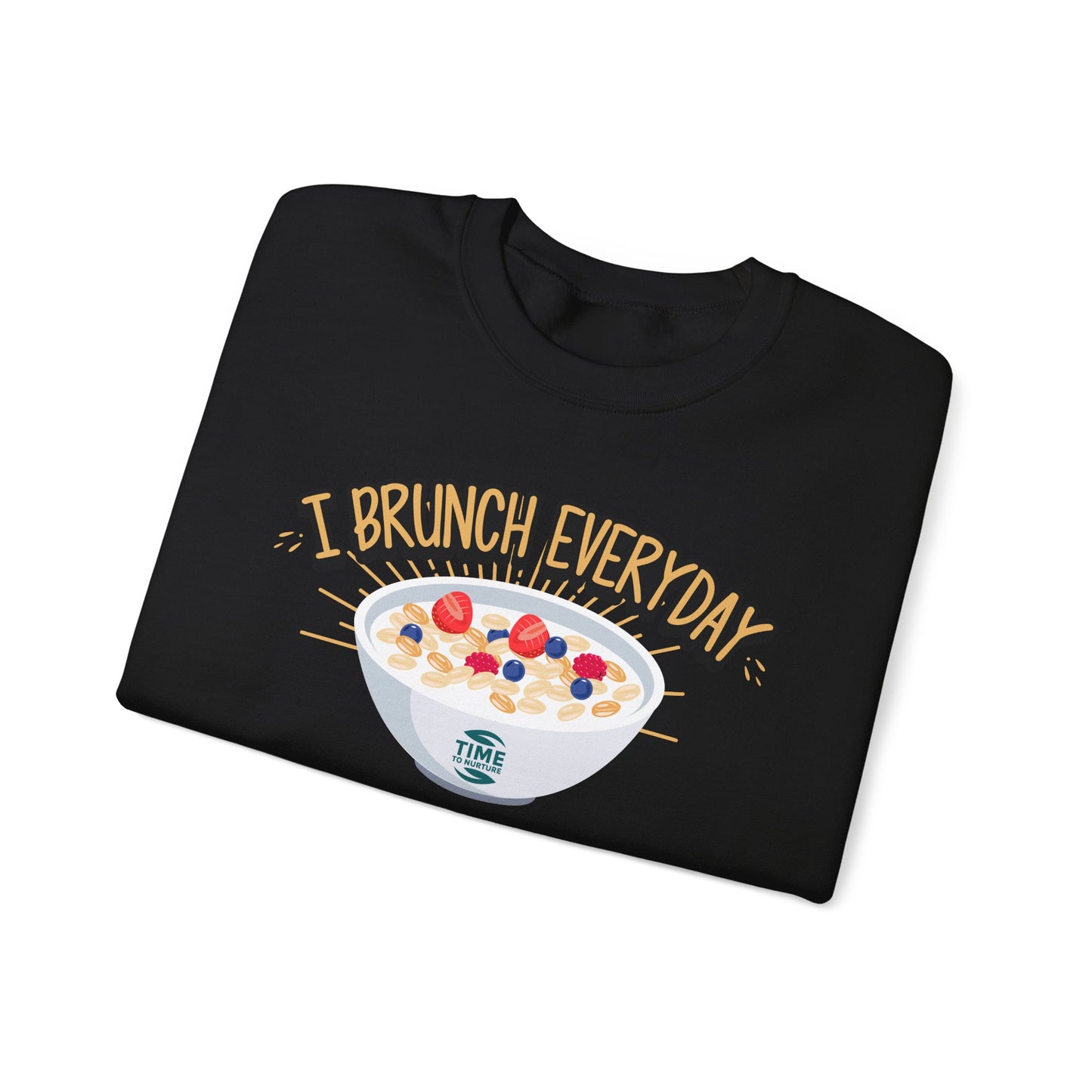 I Brunch Everyday Unisex Heavy Blend Crewneck Sweatshirt – Cozy and Stylish Brunch-Themed Sweater, Perfect for Casual Outings, Weekend Gatherings, or Gifting to Brunch Lovers