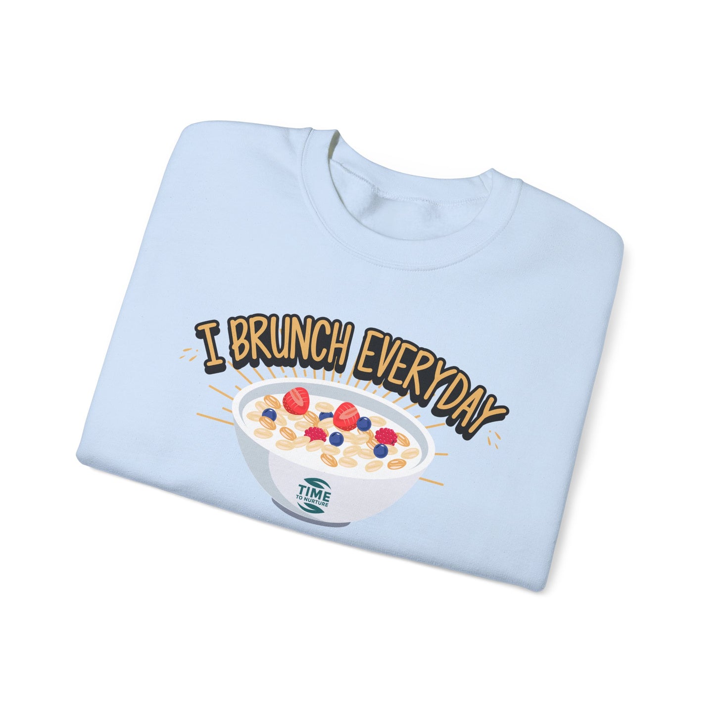 I Brunch Everyday Unisex Heavy Blend Crewneck Sweatshirt – Cozy and Stylish Brunch-Themed Sweater, Perfect for Casual Outings, Weekend Gatherings, or Gifting to Brunch Lovers