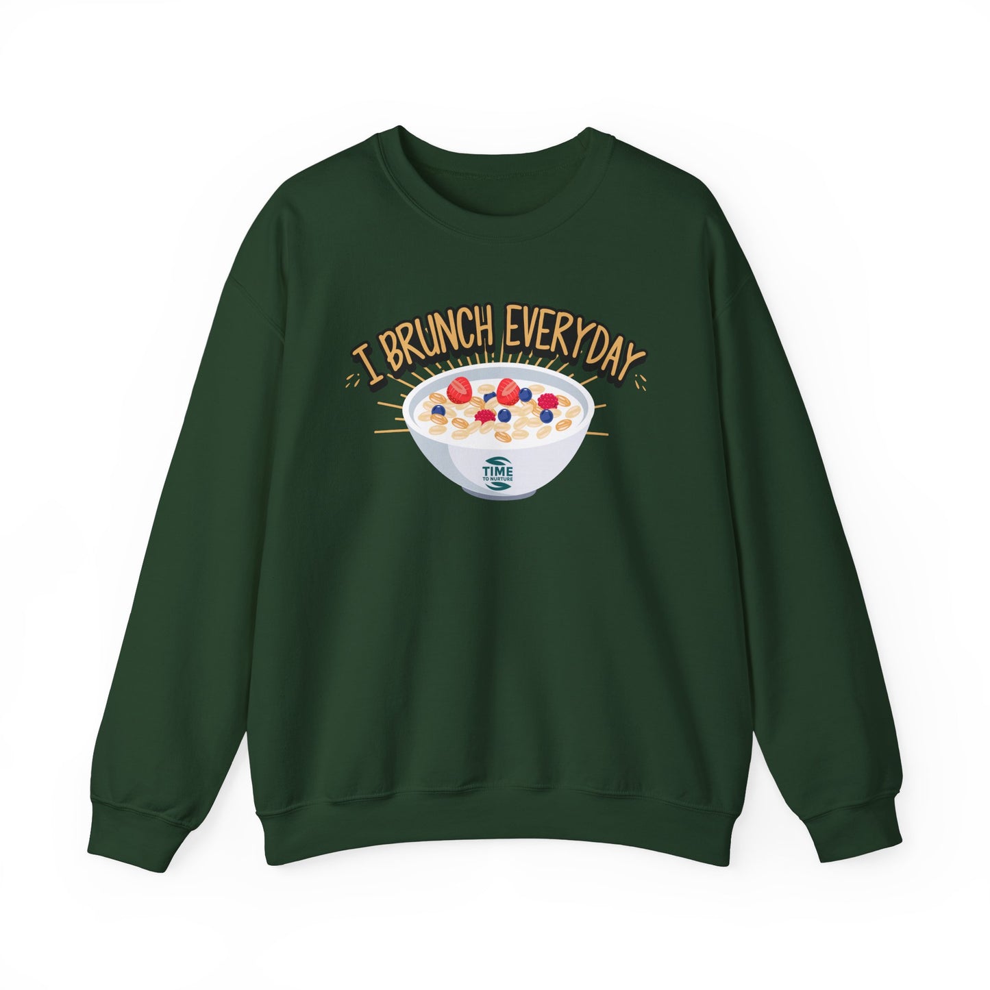 I Brunch Everyday Unisex Heavy Blend Crewneck Sweatshirt – Cozy and Stylish Brunch-Themed Sweater, Perfect for Casual Outings, Weekend Gatherings, or Gifting to Brunch Lovers