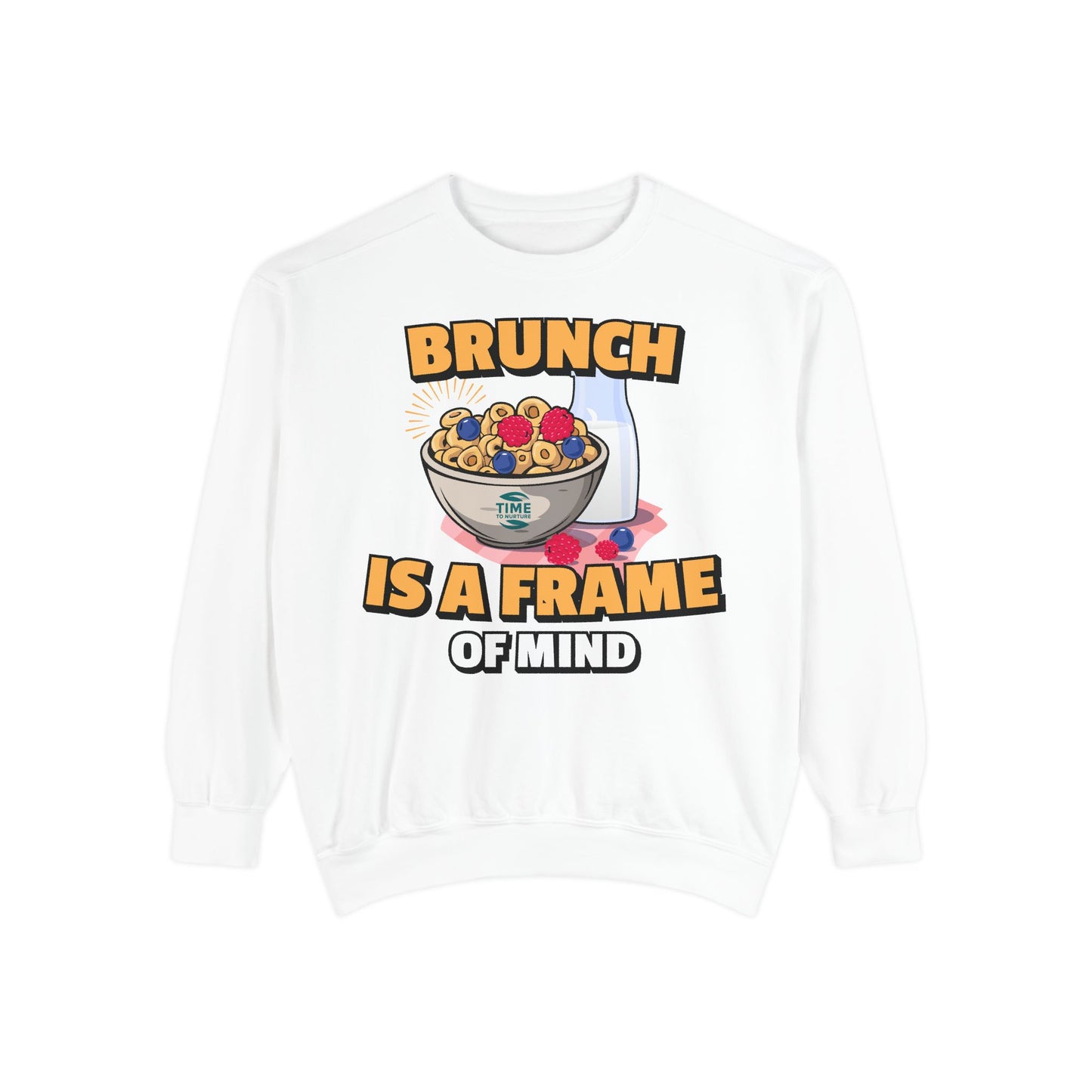 Brunch is a Frame of Mind Vibes Unisex Sweatshirt – Cozy, Stylish, and Mindful Brunch Lover Apparel, Perfect Weekend Outfit, Thoughtful Gift for Foodies and Leisure Enthusiasts, Comfortable and Fashionable Brunch-Themed Fashion Statement