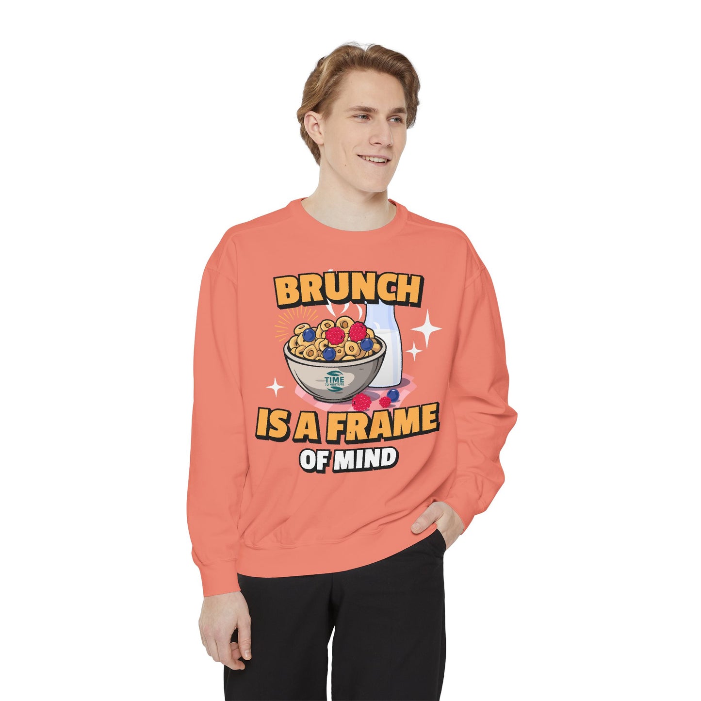 Brunch is a Frame of Mind Vibes Unisex Sweatshirt – Cozy, Stylish, and Mindful Brunch Lover Apparel, Perfect Weekend Outfit, Thoughtful Gift for Foodies and Leisure Enthusiasts, Comfortable and Fashionable Brunch-Themed Fashion Statement