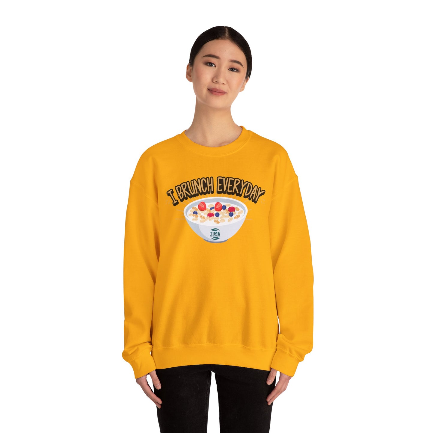 I Brunch Everyday Unisex Heavy Blend Crewneck Sweatshirt – Cozy and Stylish Brunch-Themed Sweater, Perfect for Casual Outings, Weekend Gatherings, or Gifting to Brunch Lovers