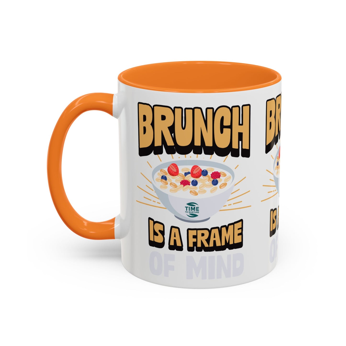 Brunch Is a Frame of Mind Colorful Ceramic Mug – Vibrant 11oz and 15oz Options, Perfect for Coffee, Tea, or Gifting to Brunch Enthusiasts and Lifestyle Lovers