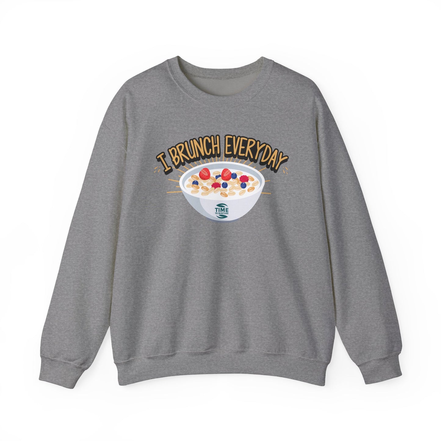 I Brunch Everyday Unisex Heavy Blend Crewneck Sweatshirt – Cozy and Stylish Brunch-Themed Sweater, Perfect for Casual Outings, Weekend Gatherings, or Gifting to Brunch Lovers