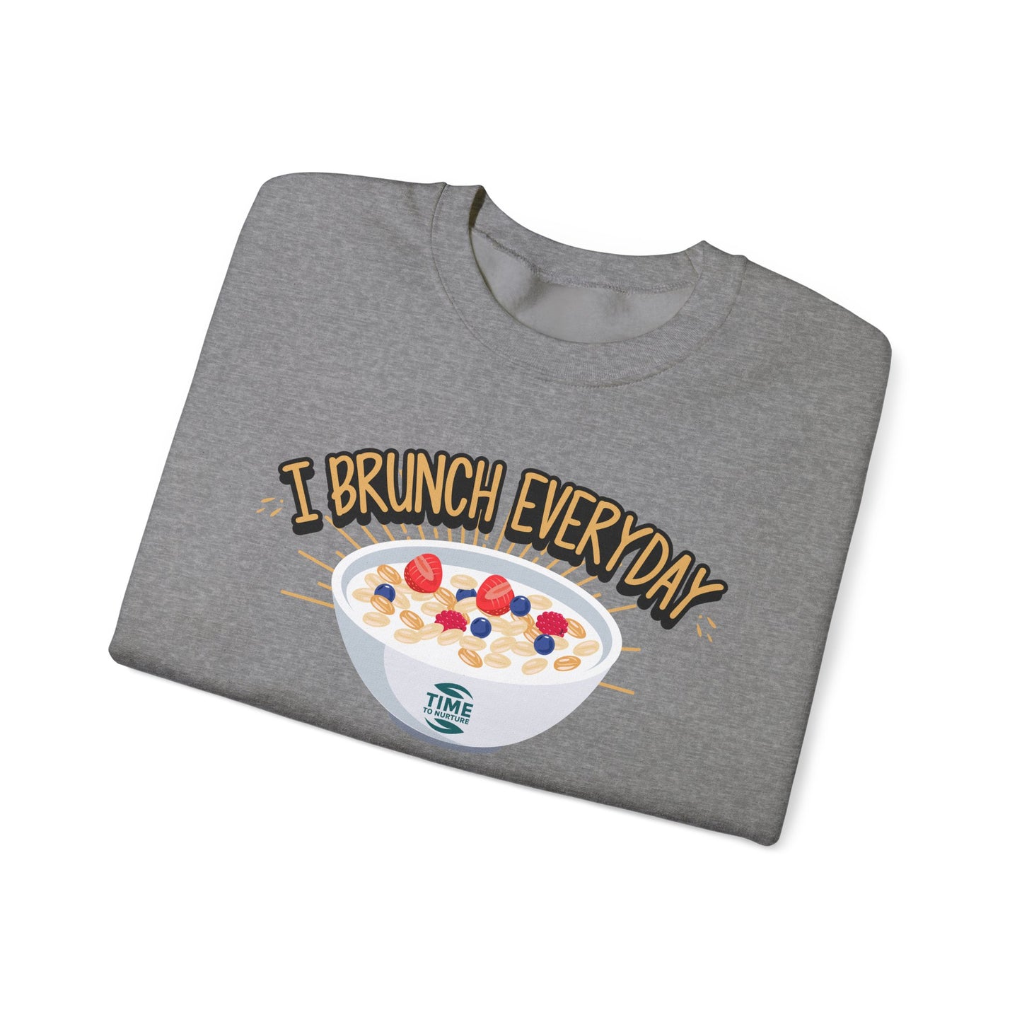 I Brunch Everyday Unisex Heavy Blend Crewneck Sweatshirt – Cozy and Stylish Brunch-Themed Sweater, Perfect for Casual Outings, Weekend Gatherings, or Gifting to Brunch Lovers