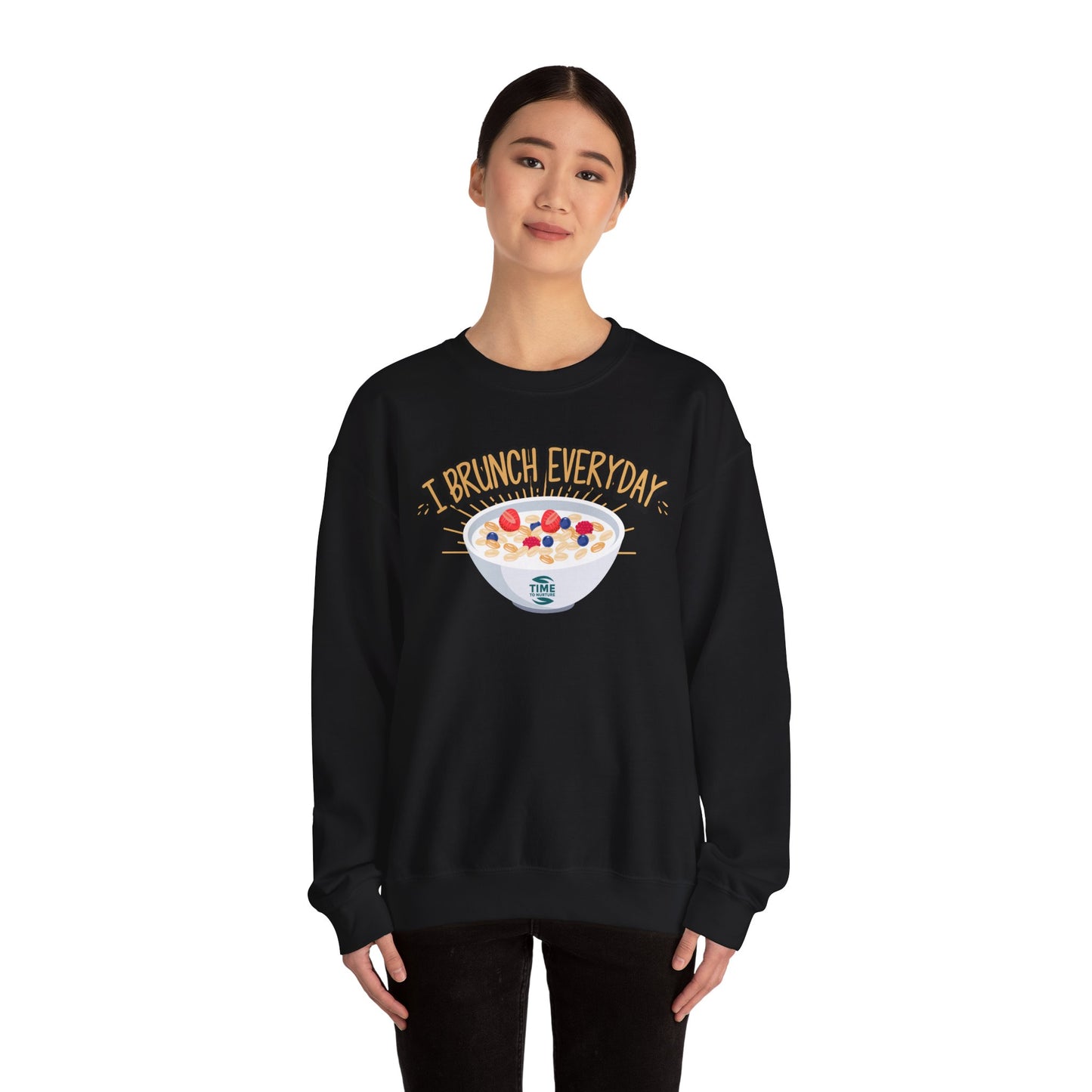 I Brunch Everyday Unisex Heavy Blend Crewneck Sweatshirt – Cozy and Stylish Brunch-Themed Sweater, Perfect for Casual Outings, Weekend Gatherings, or Gifting to Brunch Lovers