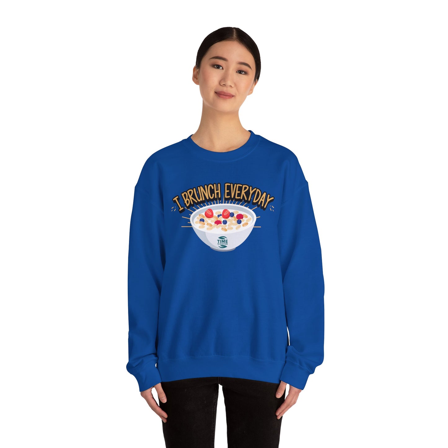 I Brunch Everyday Unisex Heavy Blend Crewneck Sweatshirt – Cozy and Stylish Brunch-Themed Sweater, Perfect for Casual Outings, Weekend Gatherings, or Gifting to Brunch Lovers