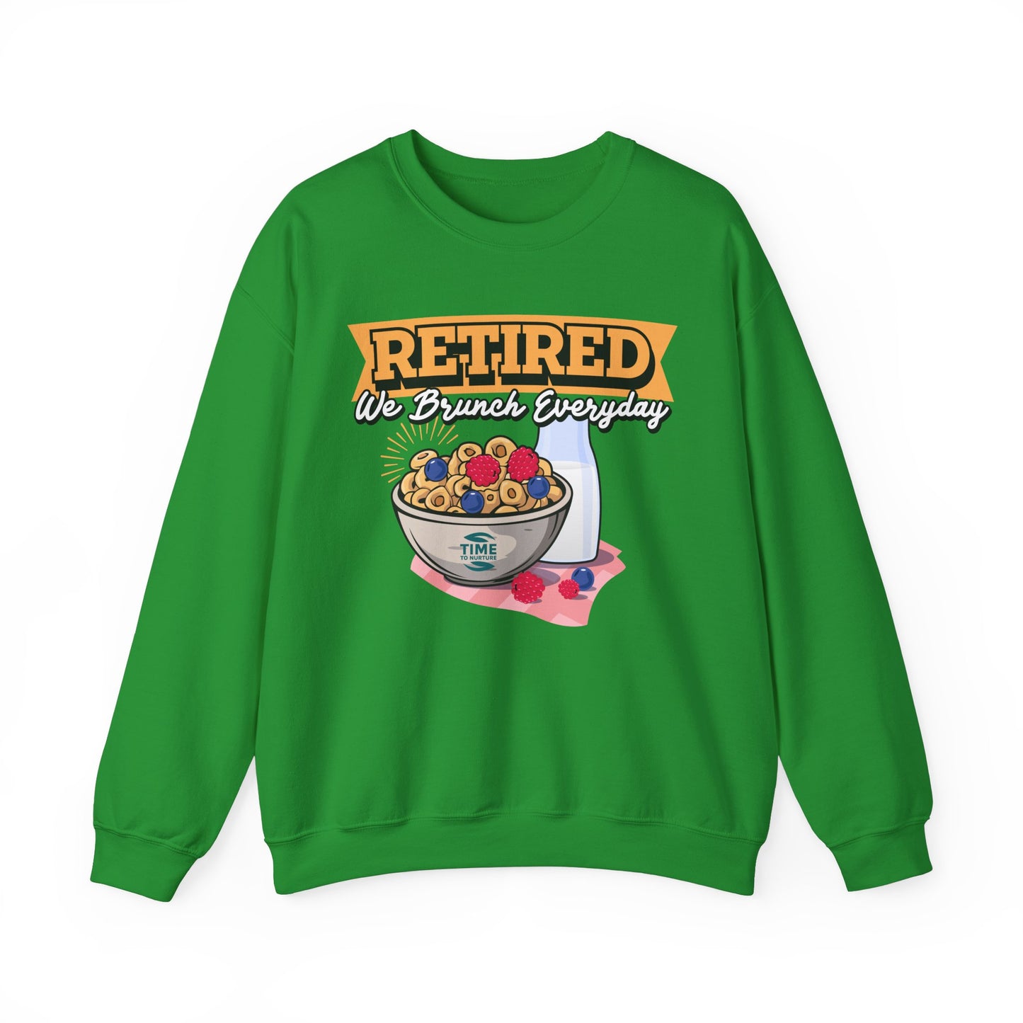 Retired: We Brunch Every Day - Comfortable and Durable Unisex Heavy Blend™ Crewneck Sweatshirt Perfect for Brunch Lovers and Relaxed Retirement Days