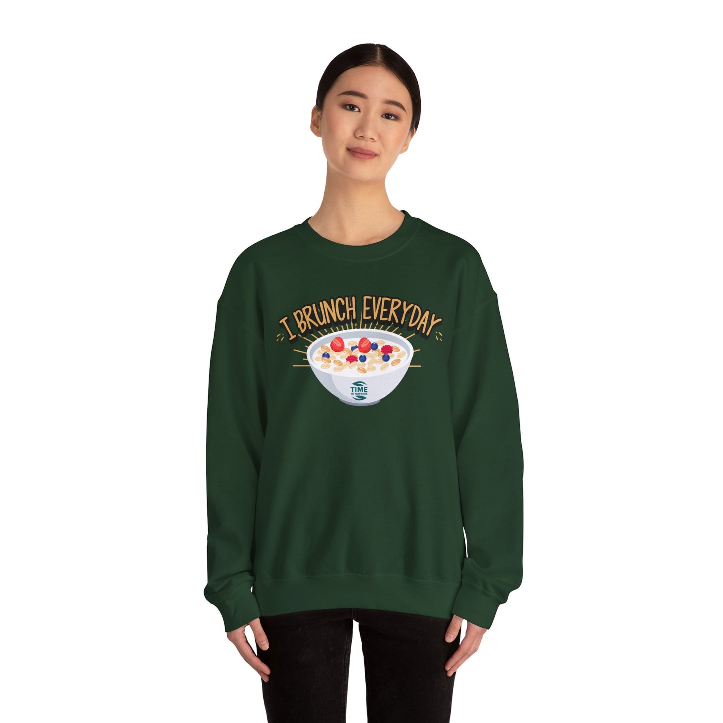 I Brunch Everyday Unisex Heavy Blend Crewneck Sweatshirt – Cozy and Stylish Brunch-Themed Sweater, Perfect for Casual Outings, Weekend Gatherings, or Gifting to Brunch Lovers