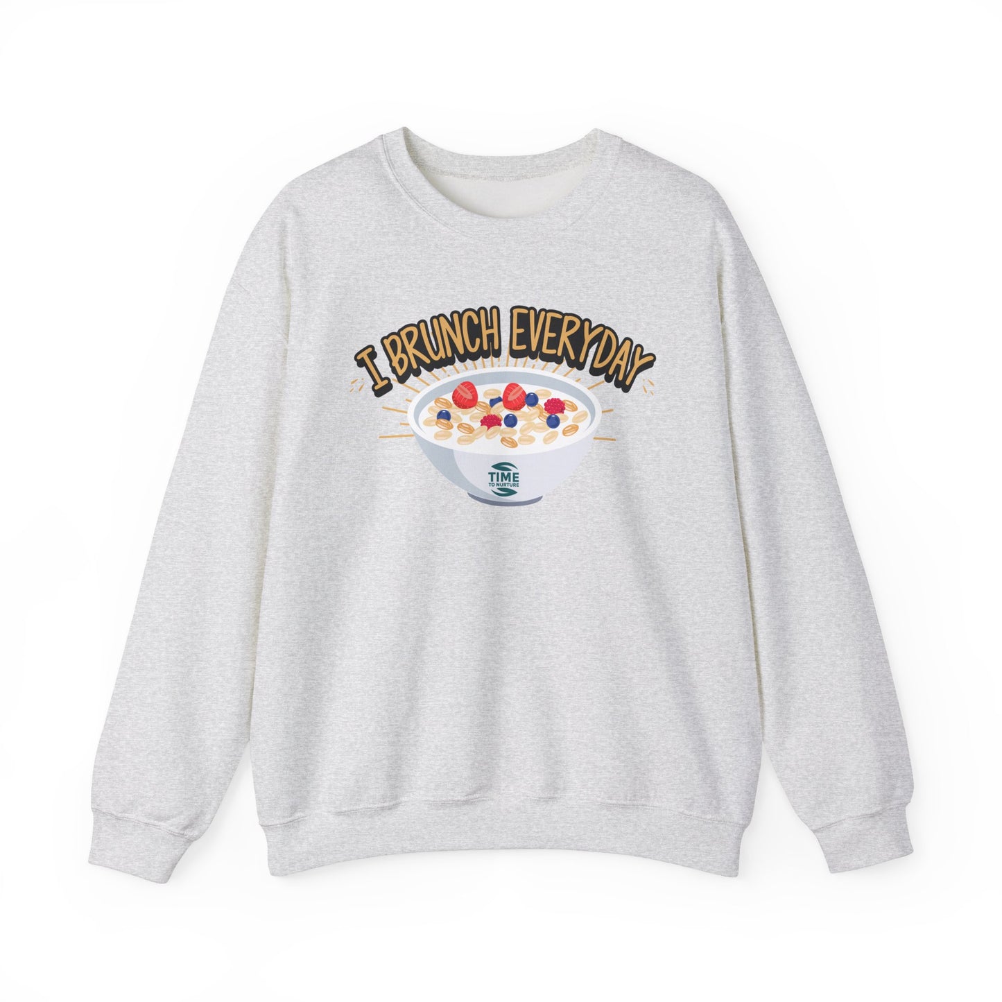 I Brunch Everyday Unisex Heavy Blend Crewneck Sweatshirt – Cozy and Stylish Brunch-Themed Sweater, Perfect for Casual Outings, Weekend Gatherings, or Gifting to Brunch Lovers