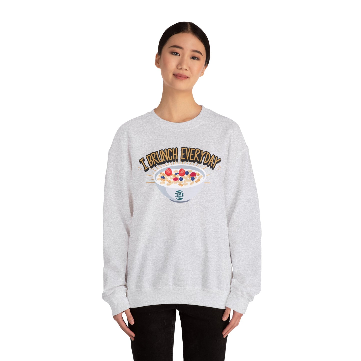 I Brunch Everyday Unisex Heavy Blend Crewneck Sweatshirt – Cozy and Stylish Brunch-Themed Sweater, Perfect for Casual Outings, Weekend Gatherings, or Gifting to Brunch Lovers