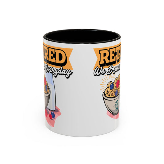 Retired We Brunch Everyday Colorful Ceramic Mugs – Vibrant 11oz and 15oz Sizes, Ideal Retirement Gift for Brunch Lovers, Perfect for Coffee, Tea, or Juice, Retirement Gag Gifts, Coworker Retirement Presents, or Relaxing Retirement Favors