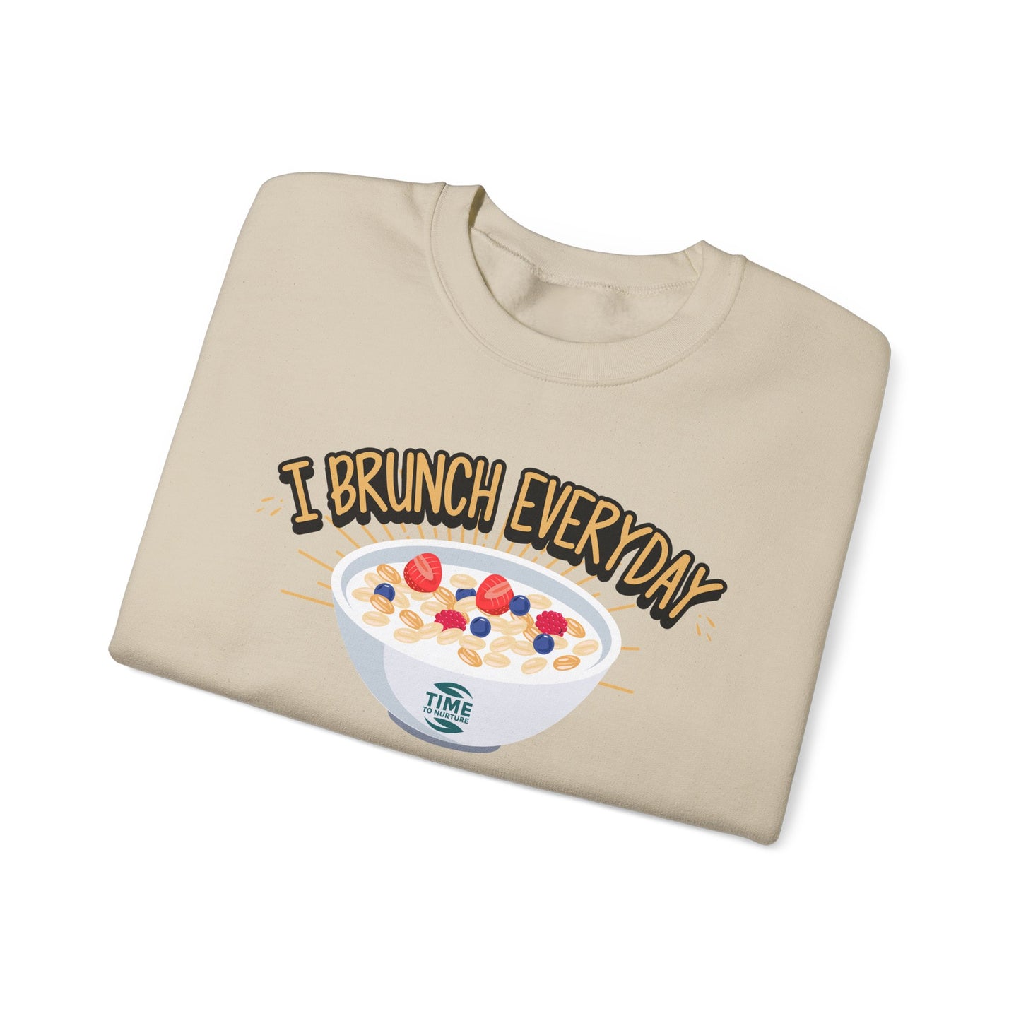 I Brunch Everyday Unisex Heavy Blend Crewneck Sweatshirt – Cozy and Stylish Brunch-Themed Sweater, Perfect for Casual Outings, Weekend Gatherings, or Gifting to Brunch Lovers