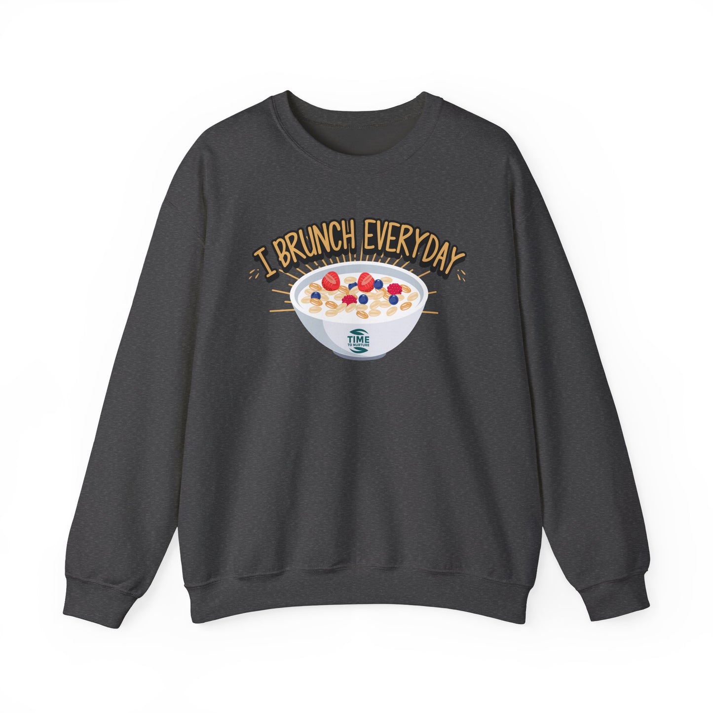 I Brunch Everyday Unisex Heavy Blend Crewneck Sweatshirt – Cozy and Stylish Brunch-Themed Sweater, Perfect for Casual Outings, Weekend Gatherings, or Gifting to Brunch Lovers