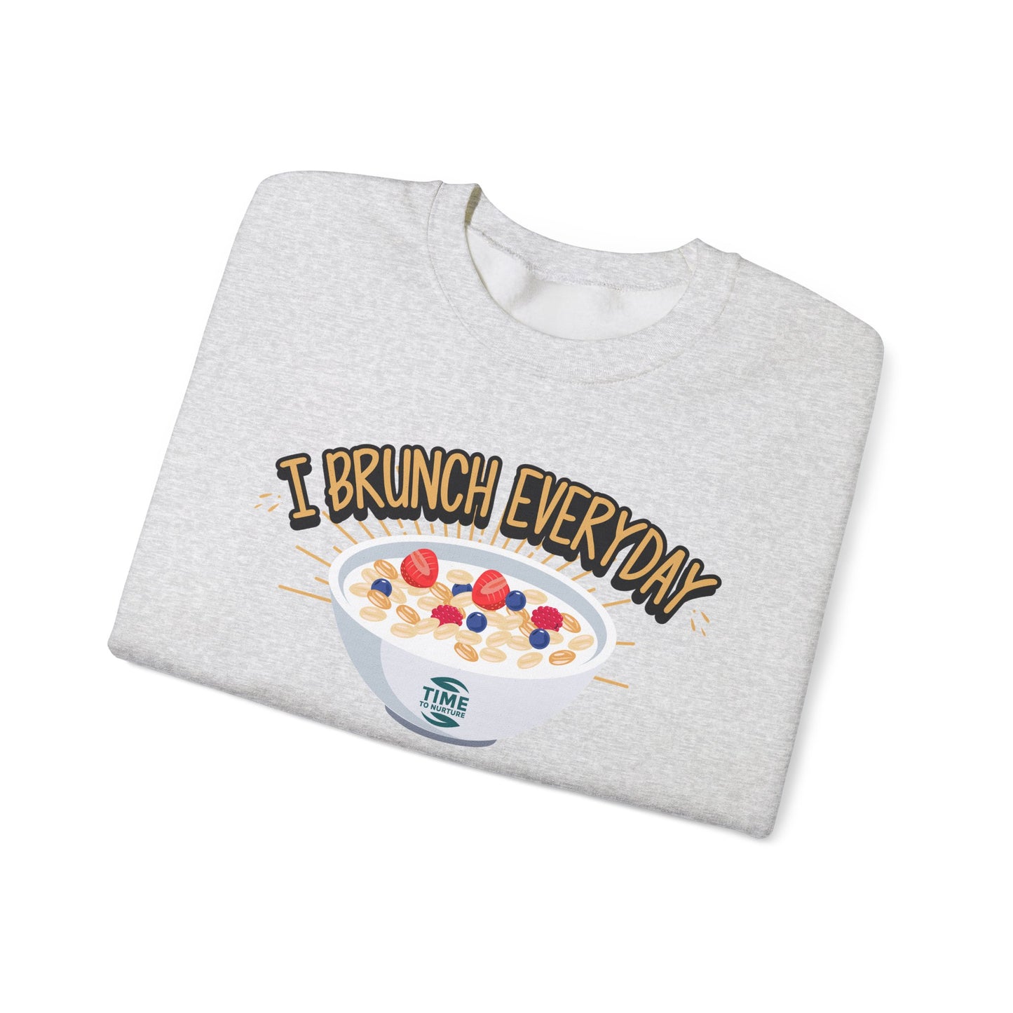 I Brunch Everyday Unisex Heavy Blend Crewneck Sweatshirt – Cozy and Stylish Brunch-Themed Sweater, Perfect for Casual Outings, Weekend Gatherings, or Gifting to Brunch Lovers