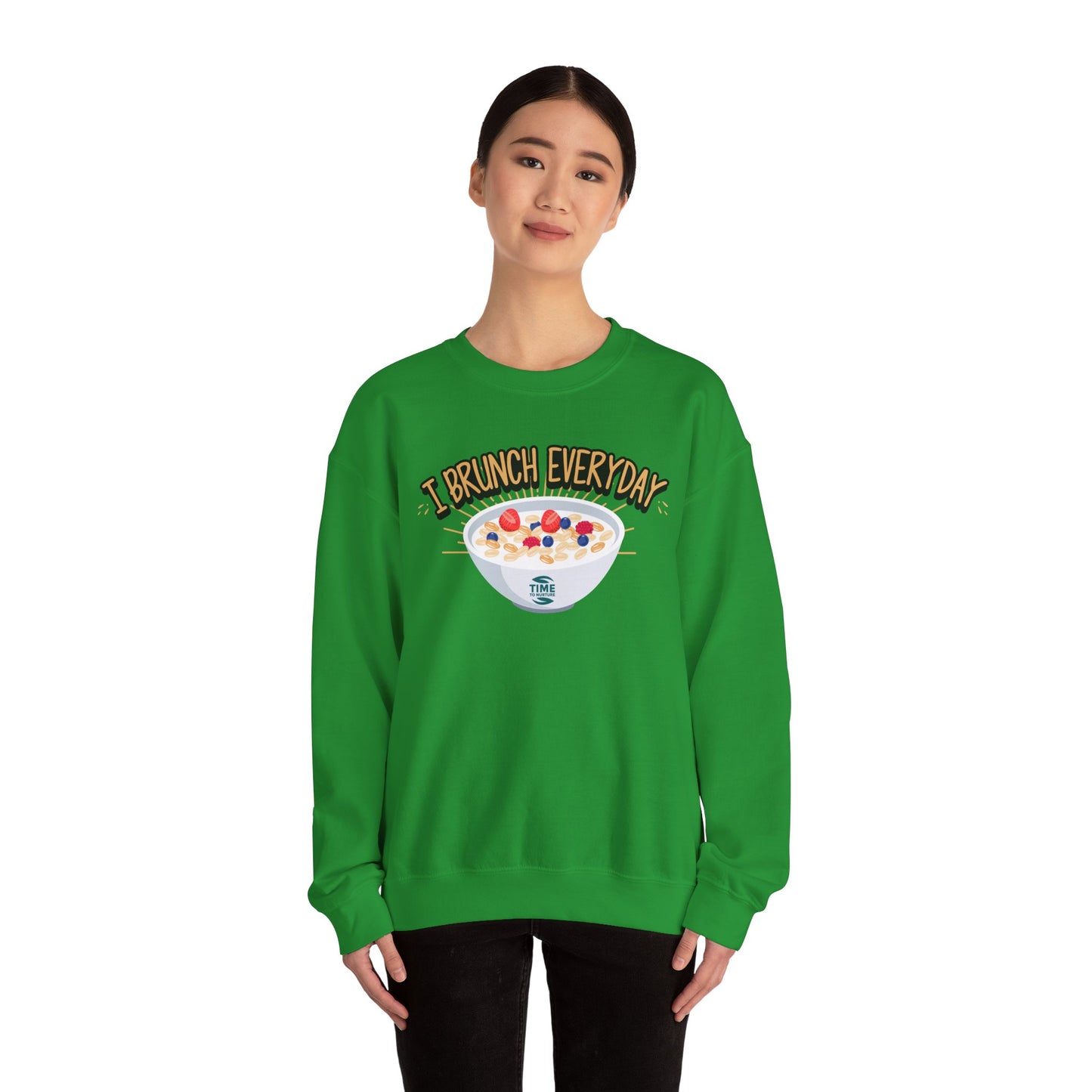 I Brunch Everyday Unisex Heavy Blend Crewneck Sweatshirt – Cozy and Stylish Brunch-Themed Sweater, Perfect for Casual Outings, Weekend Gatherings, or Gifting to Brunch Lovers