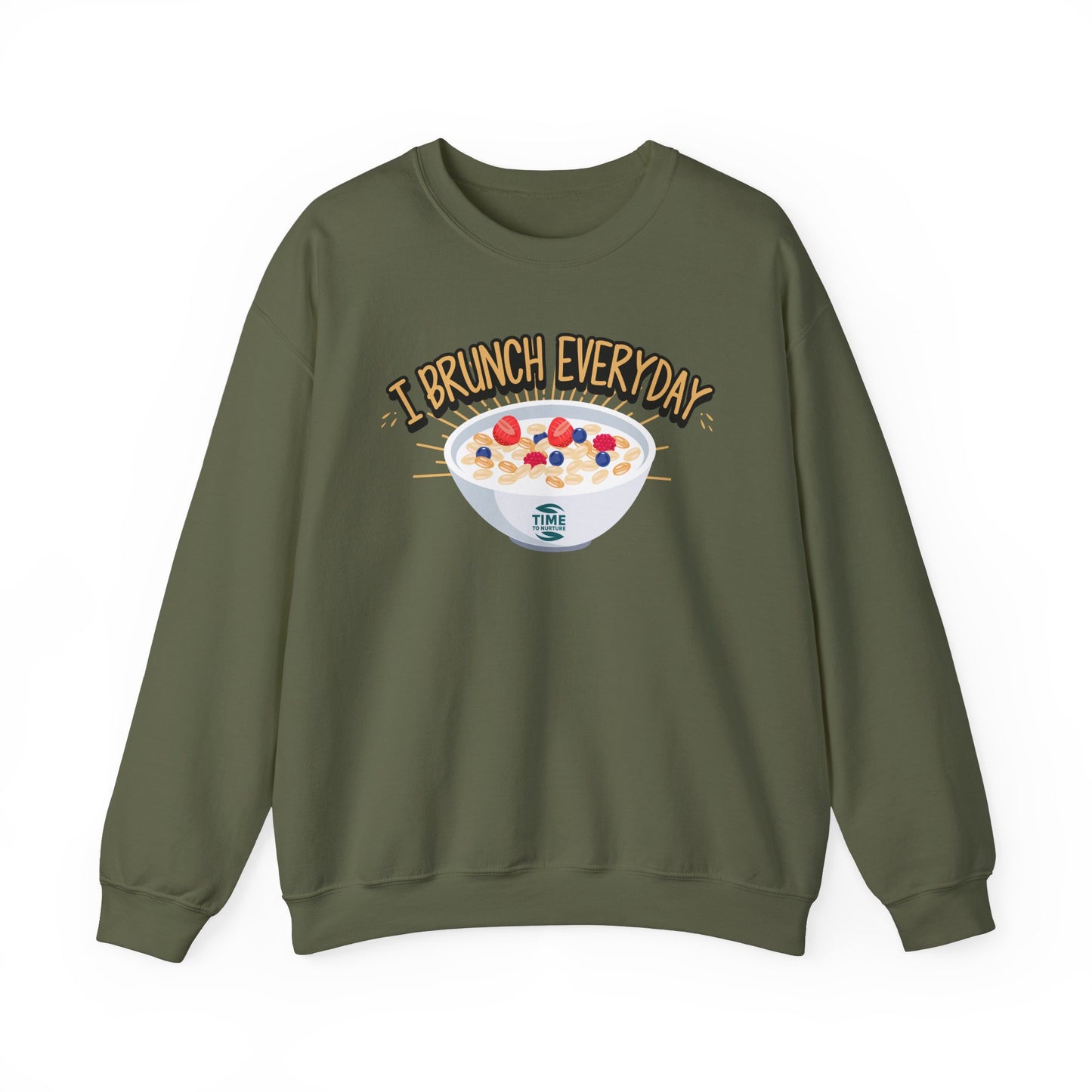 I Brunch Everyday Unisex Heavy Blend Crewneck Sweatshirt – Cozy and Stylish Brunch-Themed Sweater, Perfect for Casual Outings, Weekend Gatherings, or Gifting to Brunch Lovers