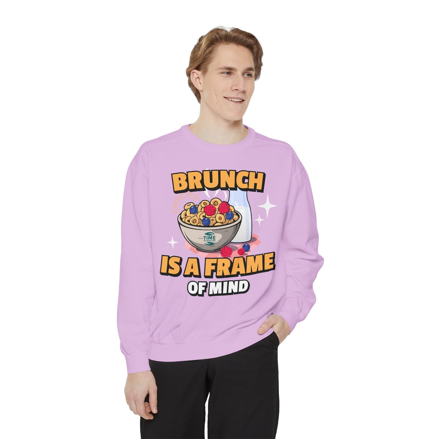 Brunch is a Frame of Mind Vibes Unisex Sweatshirt – Cozy, Stylish, and Mindful Brunch Lover Apparel, Perfect Weekend Outfit, Thoughtful Gift for Foodies and Leisure Enthusiasts, Comfortable and Fashionable Brunch-Themed Fashion Statement