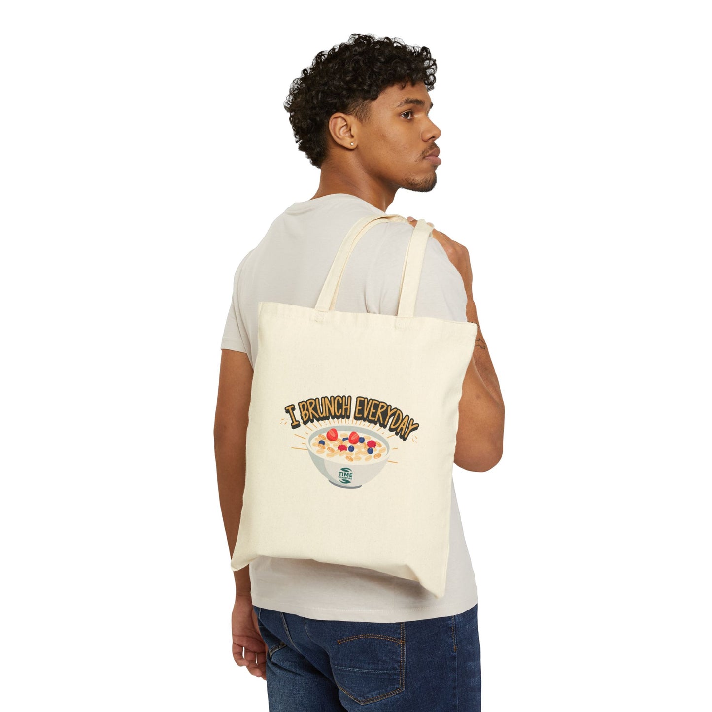 I Brunch Everyday Cotton Canvas Tote Bag: Embrace the Brunch Lifestyle with a Durable, Stylish Tote – Perfect for Carrying All Your Essentials to Brunch, the Market, or Your Next Adventure!