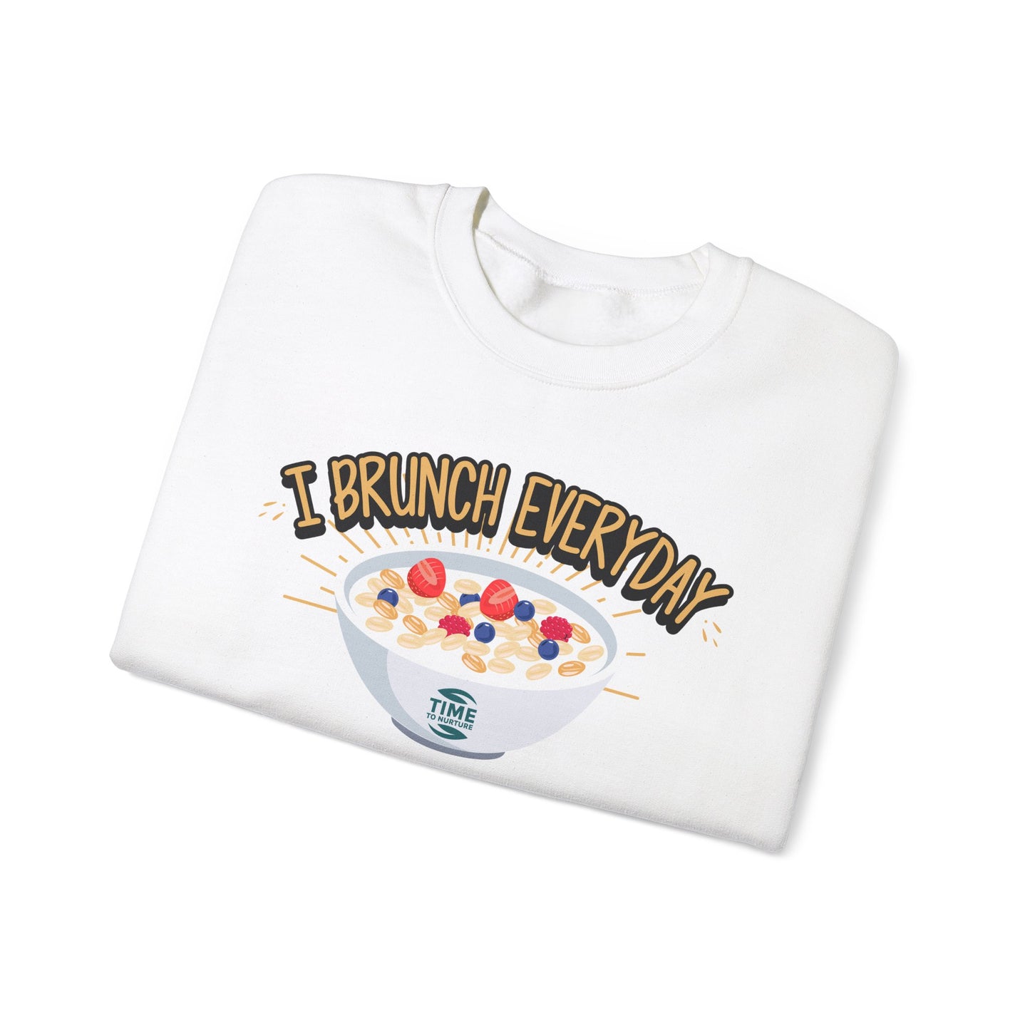 I Brunch Everyday Unisex Heavy Blend Crewneck Sweatshirt – Cozy and Stylish Brunch-Themed Sweater, Perfect for Casual Outings, Weekend Gatherings, or Gifting to Brunch Lovers