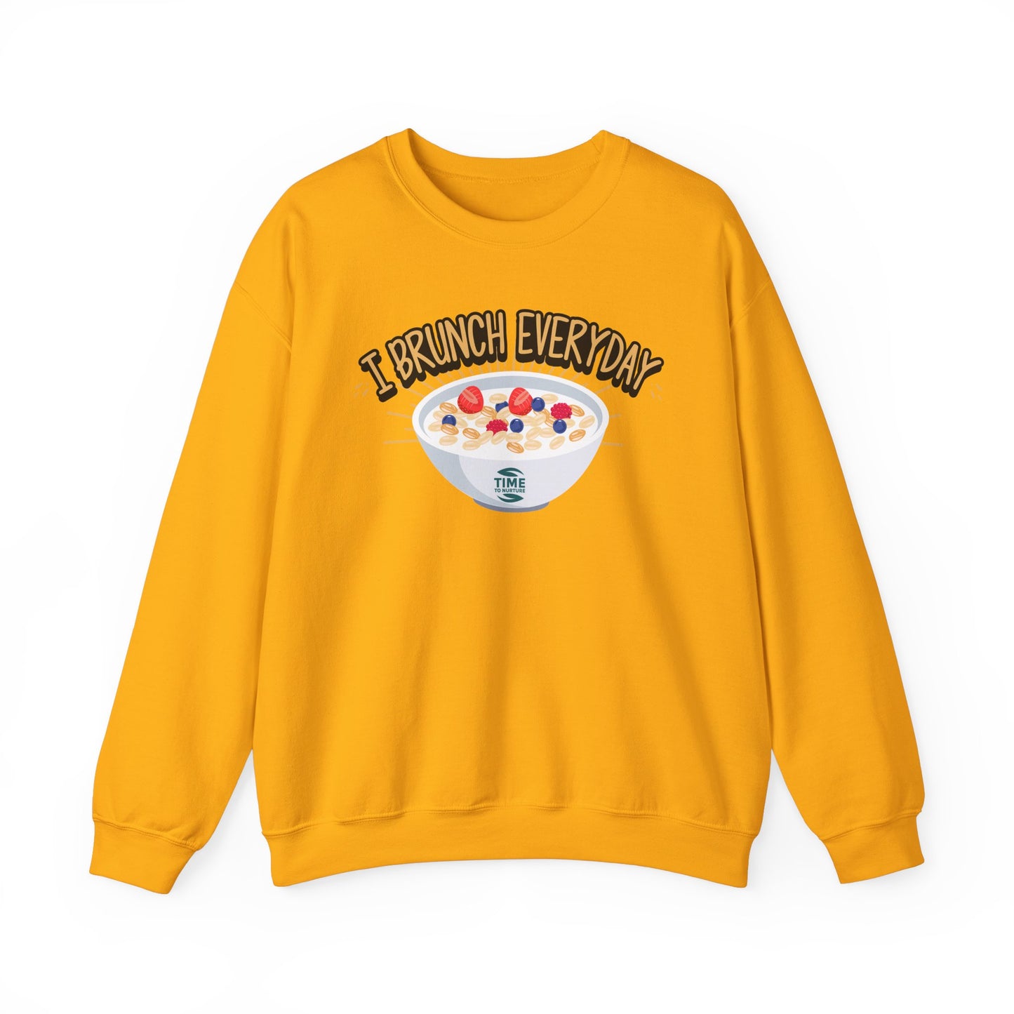 I Brunch Everyday Unisex Heavy Blend Crewneck Sweatshirt – Cozy and Stylish Brunch-Themed Sweater, Perfect for Casual Outings, Weekend Gatherings, or Gifting to Brunch Lovers