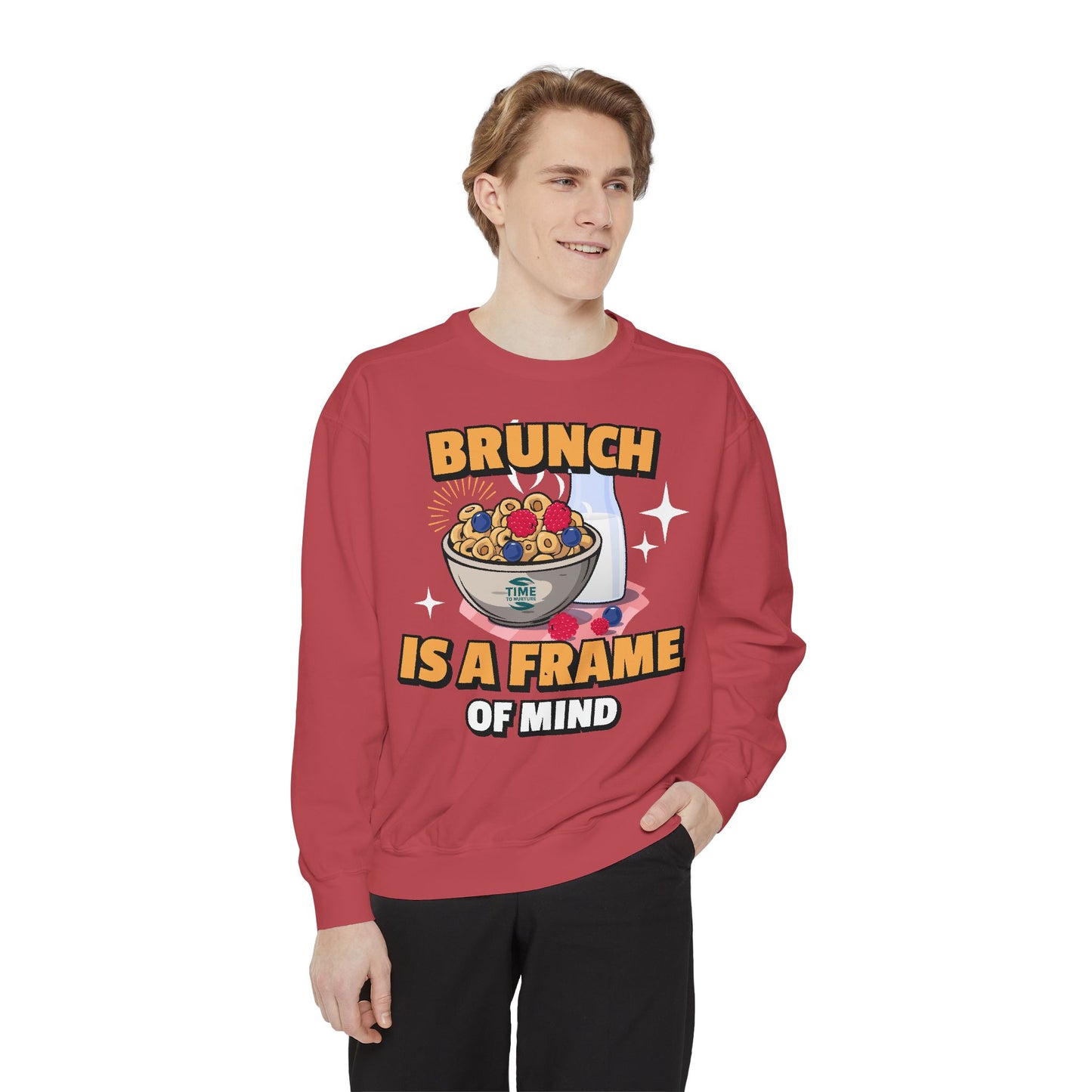 Brunch is a Frame of Mind Vibes Unisex Sweatshirt – Cozy, Stylish, and Mindful Brunch Lover Apparel, Perfect Weekend Outfit, Thoughtful Gift for Foodies and Leisure Enthusiasts, Comfortable and Fashionable Brunch-Themed Fashion Statement