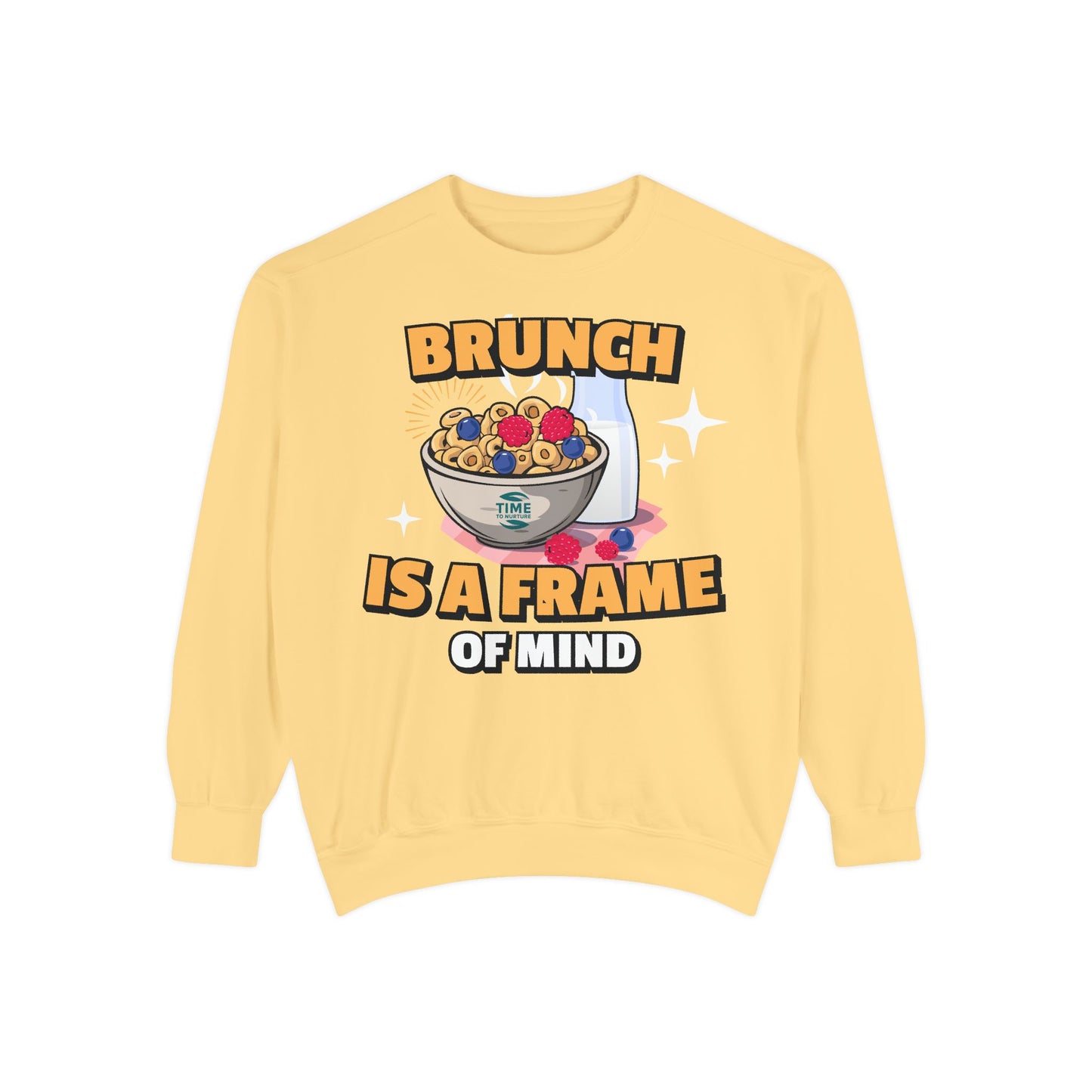 Brunch is a Frame of Mind Vibes Unisex Sweatshirt – Cozy, Stylish, and Mindful Brunch Lover Apparel, Perfect Weekend Outfit, Thoughtful Gift for Foodies and Leisure Enthusiasts, Comfortable and Fashionable Brunch-Themed Fashion Statement