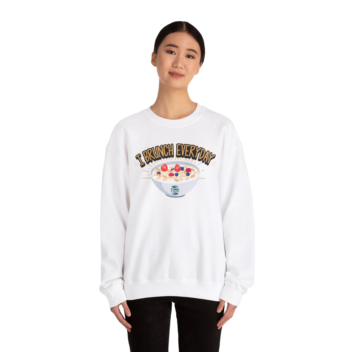 I Brunch Everyday Unisex Heavy Blend Crewneck Sweatshirt – Cozy and Stylish Brunch-Themed Sweater, Perfect for Casual Outings, Weekend Gatherings, or Gifting to Brunch Lovers