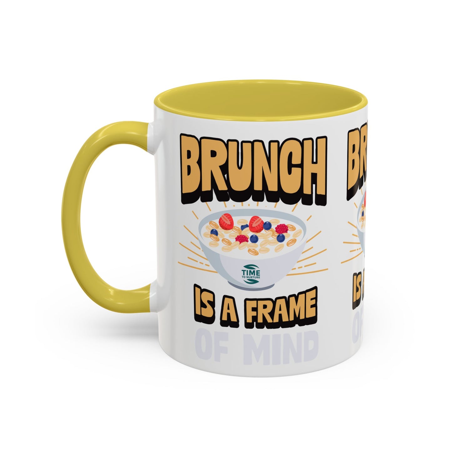 Brunch Is a Frame of Mind Colorful Ceramic Mug – Vibrant 11oz and 15oz Options, Perfect for Coffee, Tea, or Gifting to Brunch Enthusiasts and Lifestyle Lovers