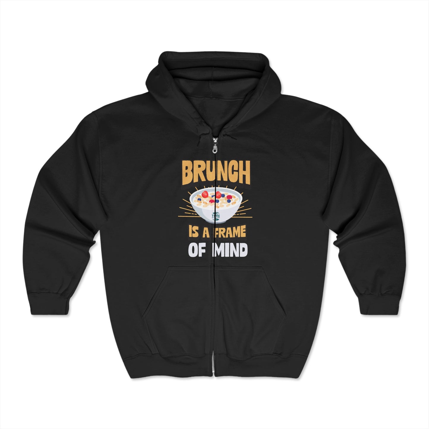 Brunch Vibes Unisex Hooded Sweatshirt, Frame of Mind Full Zip Hoodie, Morning Breakfast Jumper, Weekend Brunch Attire, Cozy Brunch Outfit